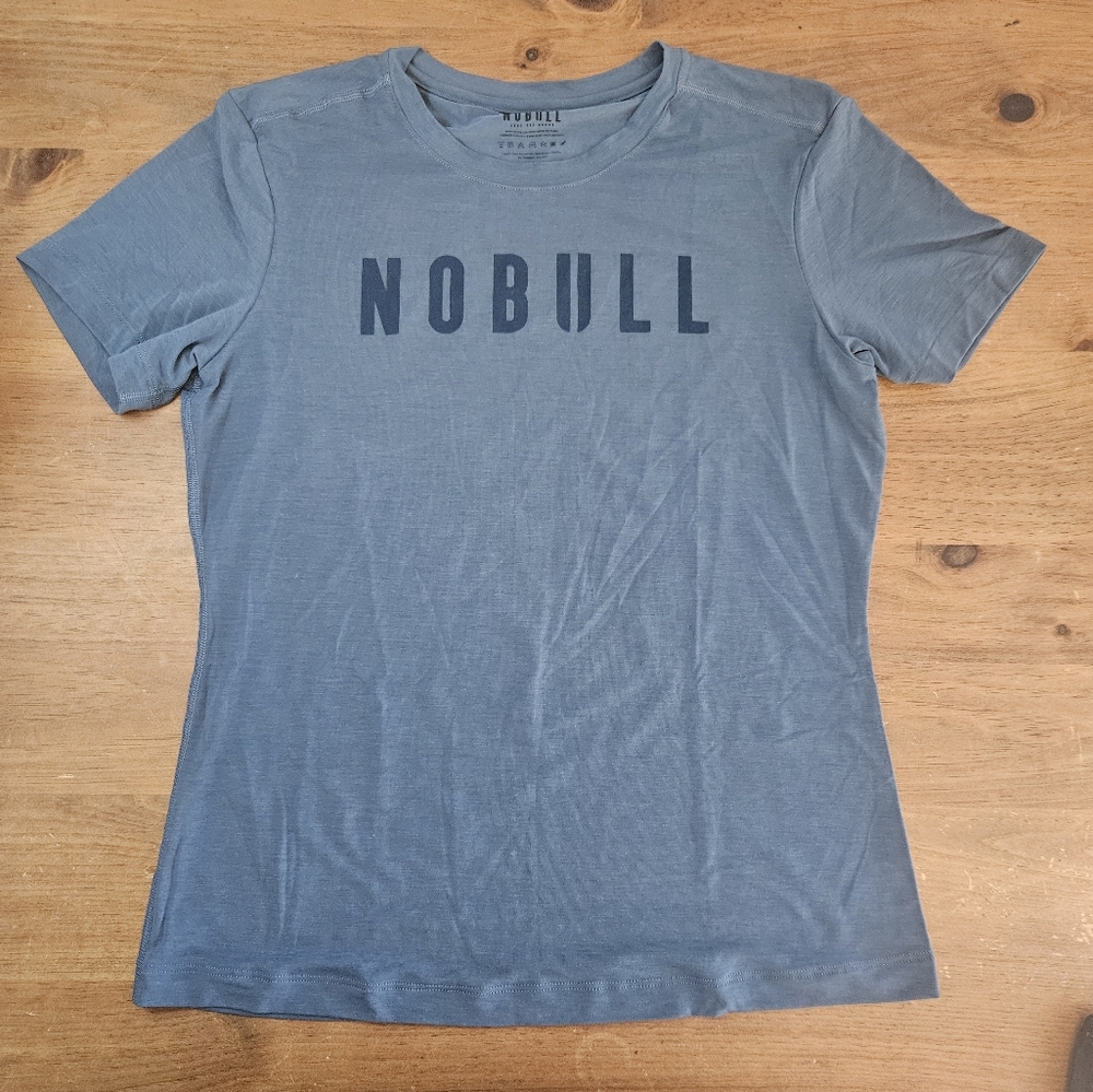 Nobull Womens T Shirt Graphic Short Sleeve Workout Shirt Blue Medium